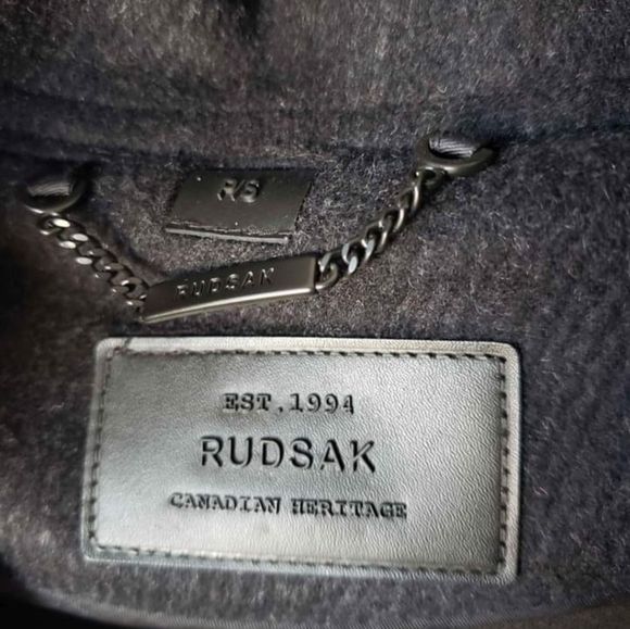 Rudsak winter wool coat with leather sleeves - Picture 3 of 7